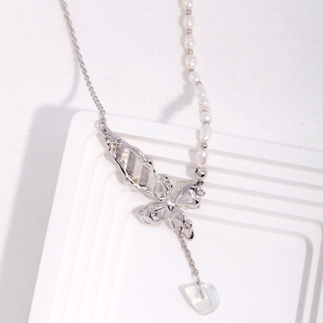 Butterfly Pearl Necklace