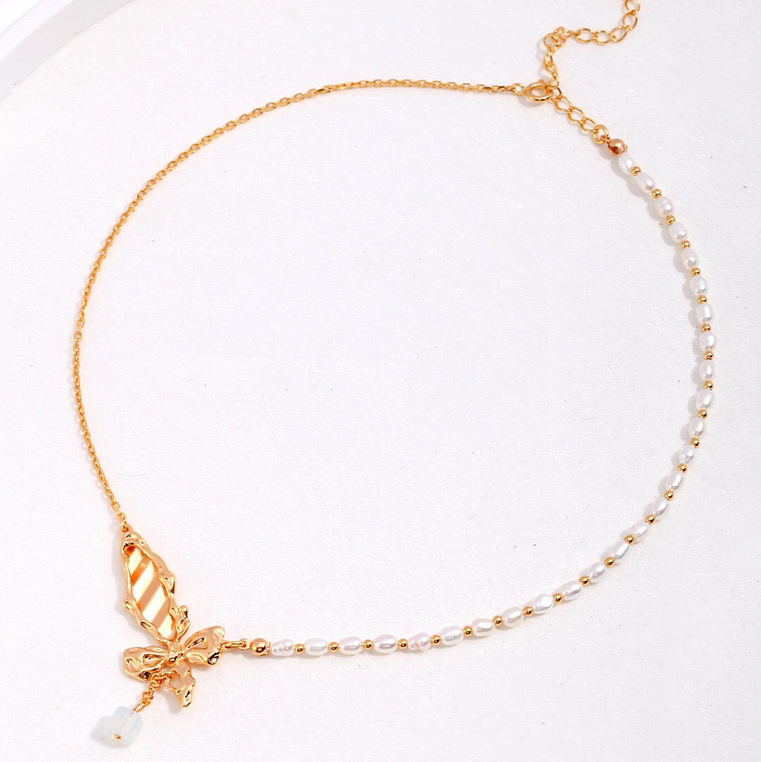 Butterfly Pearl Necklace